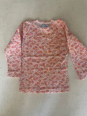 Petit Bateau Pink & Orange Floral Long-Sleeve Tee Shirt